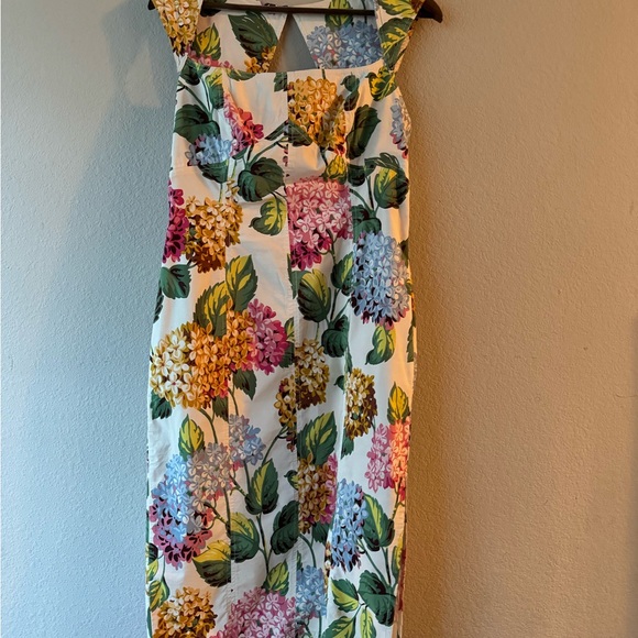 By Anthropologie beautiful Slim Square Neck Sheath Dress Hydrangea Floral 10 EUC - Picture 11 of 13